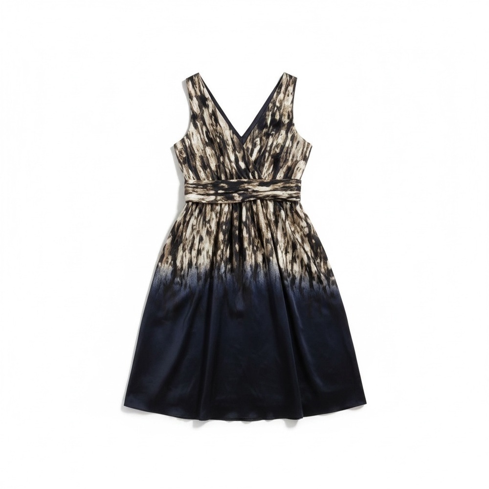 Marc New York Navy and Metallic a line knee length abstract pattern tank dress 6